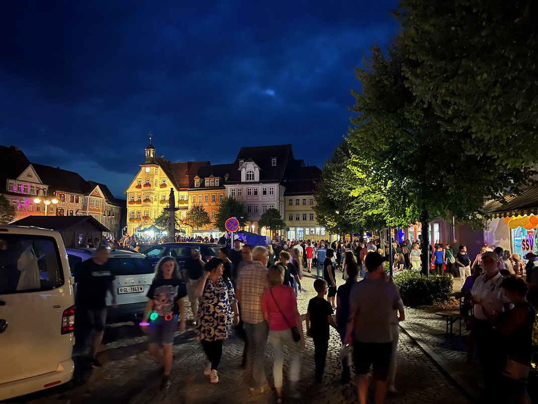 Slusia-Night - Altstadt Schleusingen bei Nacht
